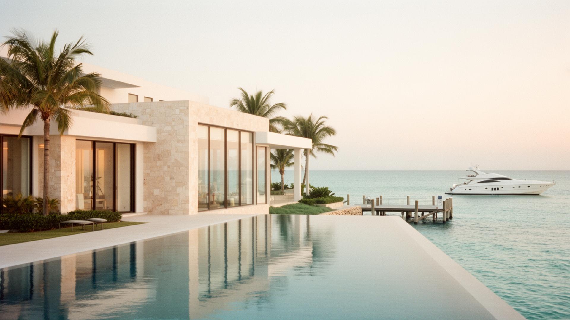Coastal estate at golden hour