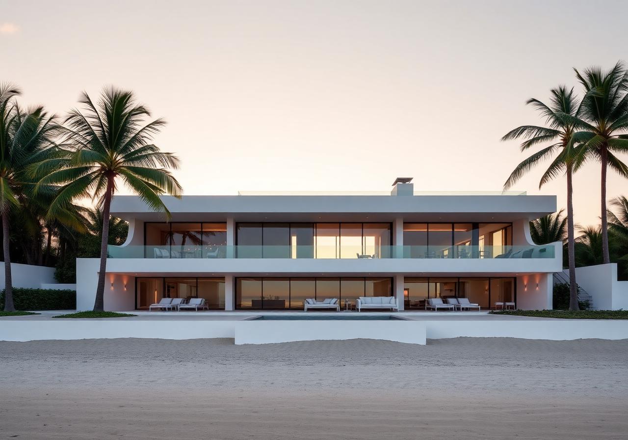 Modern beachfront estate